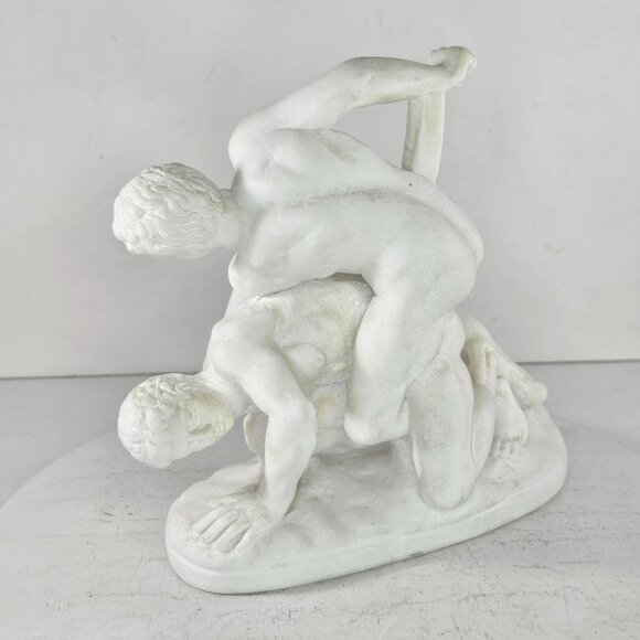 G Ruggeri The Wrestlers Alabaster Sculpture Classic Greek Roman - Picture 4 of 12